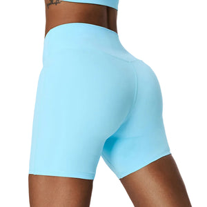 High waist seamless fitness yoga shorts for women in various colors