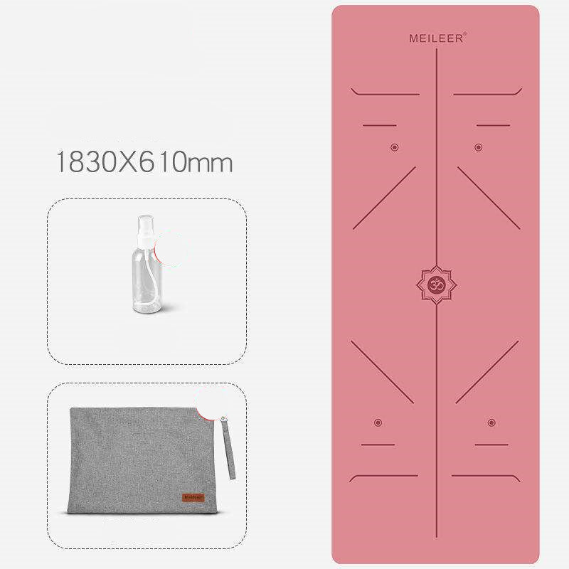 Folding anti-slip yoga mat with natural rubber base and suede surface