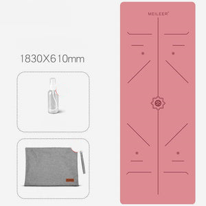 Folding anti-slip yoga mat with natural rubber base and suede surface