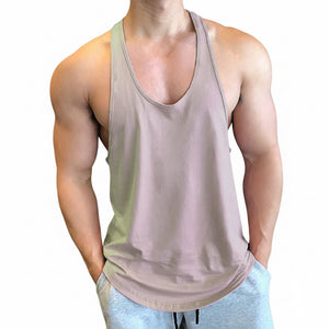 Men's fitness vest available in metallic grey, midnight grey, ultimate grey, black, and white colors