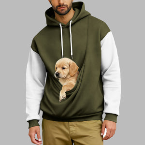 Men's retro color-block long-sleeve hoodie in various colors