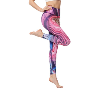 Women's reflective printed sports leggings with pockets in multiple styles
