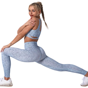 Sports yoga bra and pants workout set in multiple colors