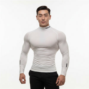 Men's slim fit workout t-shirt with contrast collar colors in various styles
