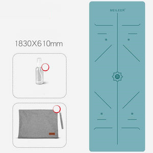 Folding anti-slip yoga mat with natural rubber base and suede surface