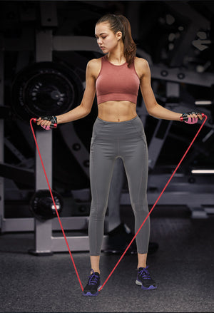 Professional double-bearing skipping rope with metal and silicone handles