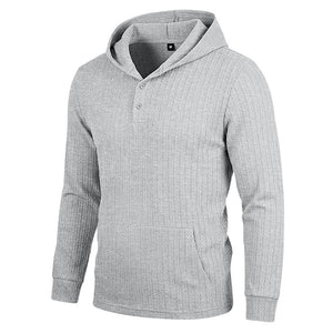 Men's herringbone jacquard textured casual hoodie in various colors