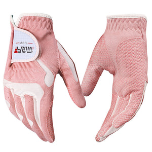 Ladies breathable microfiber golf gloves with anti-skid palm grip