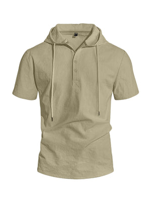 Men's linen slim fit short-sleeve shirt in various colors