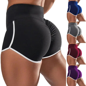 Plus size women high waist hip lifting workout shorts in various colors
