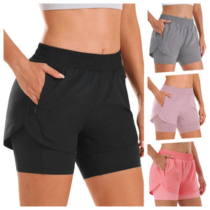 Women breathable loose non-see-through yoga shorts in various colors