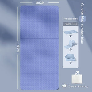 Folding portable TPE yoga mat in various colors and thicknesses