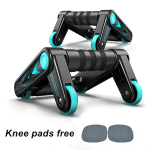 Multifunctional abdominal muscle wheel in black and lake blue for home fitness