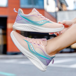 Breathable lightweight running shoes with soft soles in various colors
