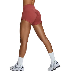 Peach hip raise high waist yoga shorts for women in multiple colors