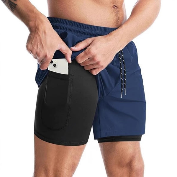 MEN'S QUICK-DRY DOUBLE-LAYER SPORTS SHORTS