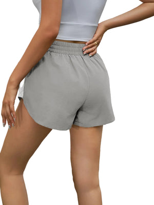 Women's high waisted striped athletic track shorts in multiple colors