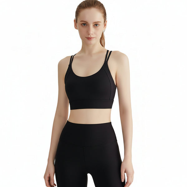 Outdoor shock-absorbing push-up yoga vest with crisscross back in multiple colors