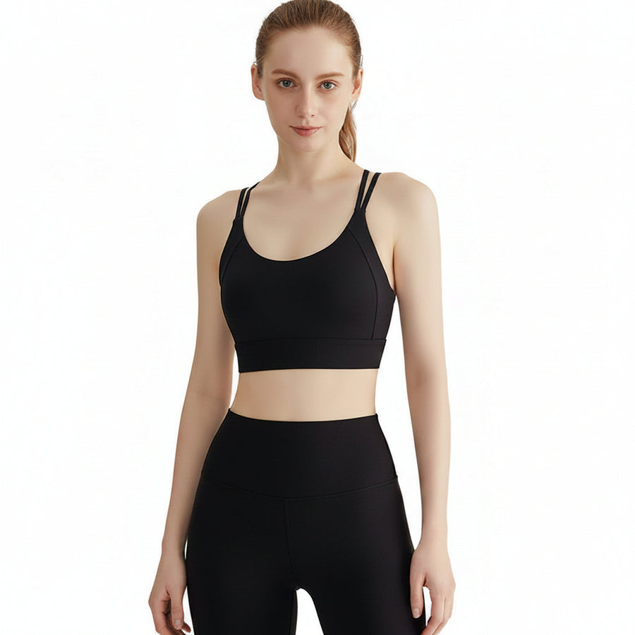 Outdoor shock-absorbing push-up yoga vest with crisscross back in multiple colors