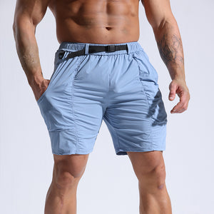 Men's athletic cargo shorts with pockets in multiple colors
