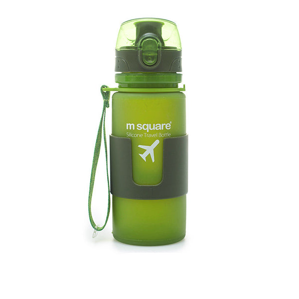 Portable soft silicone sports water bottle in multiple colors and sizes