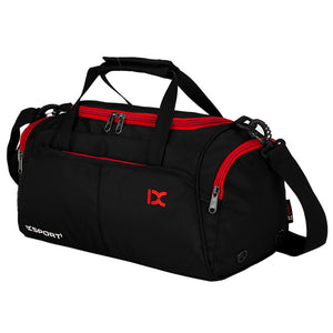 Portable polyester yoga sports bag in multiple colors including red, green, blue, and black combos