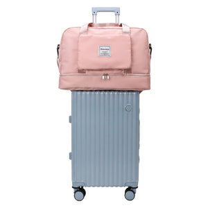 FOLDABLE TRAVEL DUFFEL BAG WITH SHOE STORAGE