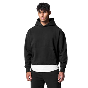 Men's cotton hooded training set with sweatpants in various colors