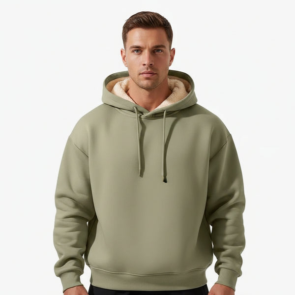 MENS FLEECE-LINED HOODIE EXTRA SOFT AND WARM
