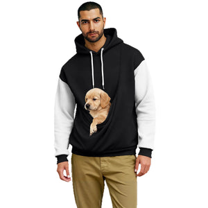Men's retro color-block long-sleeve hoodie in various colors