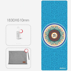 Folding anti-slip yoga mat with natural rubber base and suede surface
