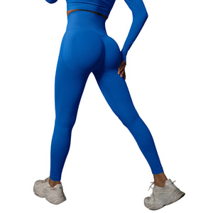 High waist seamless yoga leggings in various solid colors for women