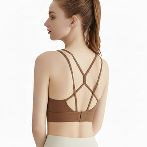Outdoor shock-absorbing push-up yoga vest with crisscross back in multiple colors