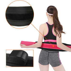 Fitness ventilation waist protector showing blue, black, and pink color options