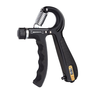 Adjustable counting gripper finger exerciser with black and red options