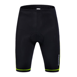 Women's black and green summer cycling shorts with silica gel pad