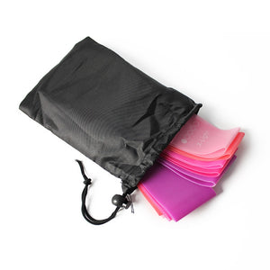 Set of 5 loop resistance bands in varying resistance levels with carrying bag