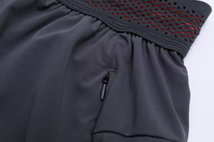 Men's sports vacation two-piece shorts in black and grey colors