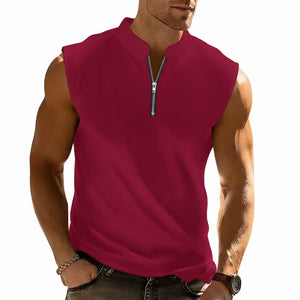 Sweat-wicking sleeveless workout t-shirt in various colors and sizes