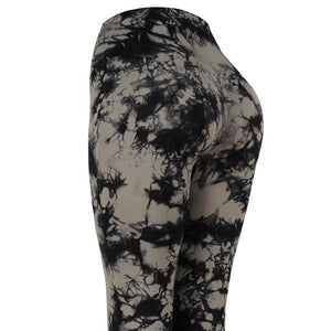 Seamless bubble butt women's fitness leggings in tie dye colors