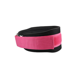 Fitness ventilation waist protector showing blue, black, and pink color options