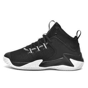 High-top sports casual shoes in black and white, black green, and white green colors