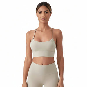 Nude-feel Y-back beauty-back sports bra in multiple colors and sizes