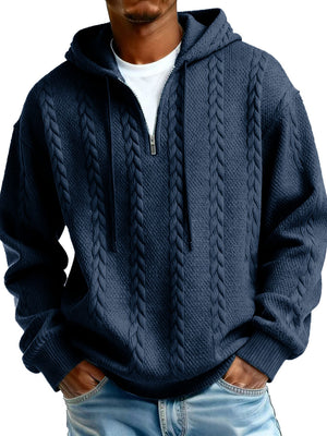 Half-zip hooded sweatshirt with long sleeves and padded patch pockets in various colors