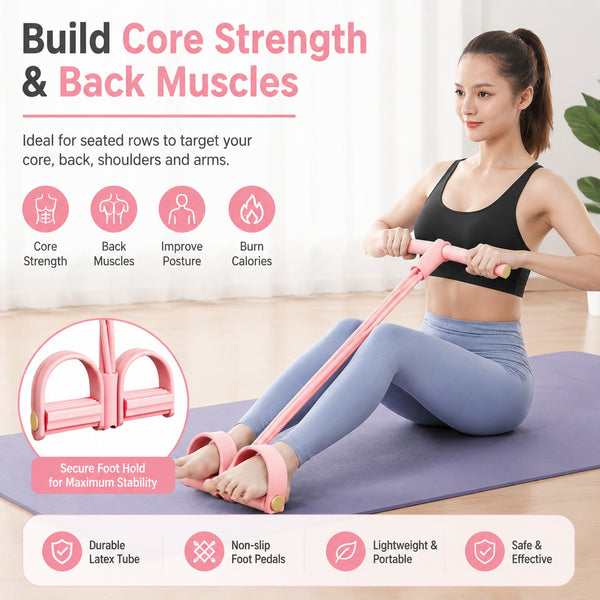 6-TUBE PEDAL RESISTANCE BAND WITH HANDLES