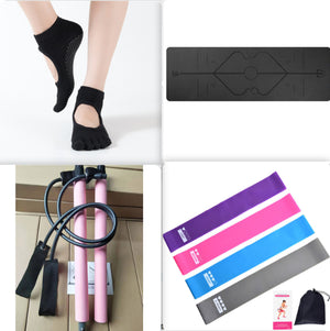 Non slip TPE yoga mat with position lines in various colors