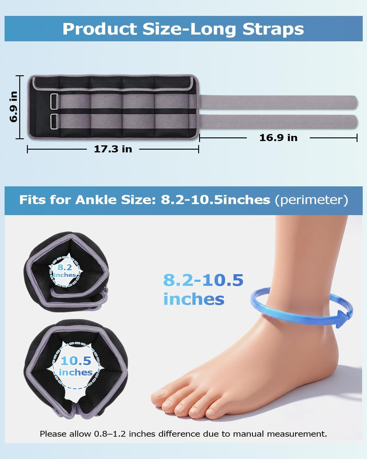 Adjustable Ankle Weights (1-20 lbs) with Removable Weights for Jogging, Gymnastics, Aerobics, and Physical Therapy