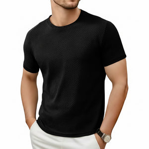 Men's casual short sleeve t-shirt in bone flower solid design available in multiple colors