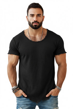 Men's solid color short sleeve cotton t-shirt in various colors