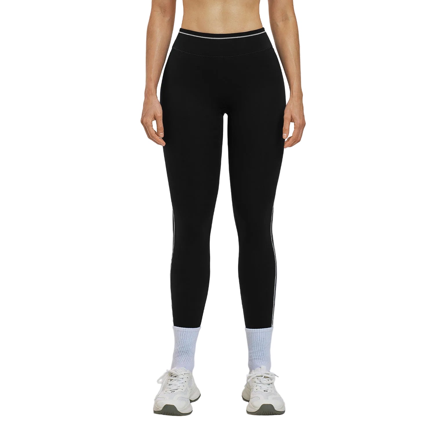 Contrast-color high-waist quick-dry yoga leggings in multiple colors